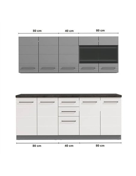 Pedro White Gloss and Grey Kitchen Units, 3280 - pic 115373 | FastDaddyshop