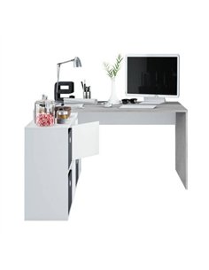 Pellegrini White and Concrete Grey Large Left or Right FlexiCorner Office Desk, 3029 2