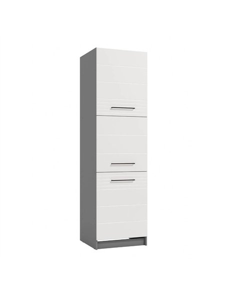 Pedro White High Gloss And Grey 60cm Tall Kitchen Larder Unit Pantry Cupboard, 3270 - pic 115381 | FastDaddyshop
