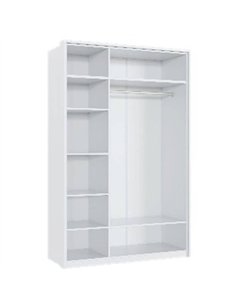 Rado 3 Door White High Gloss Mirrored Wardrobe, 3153 2