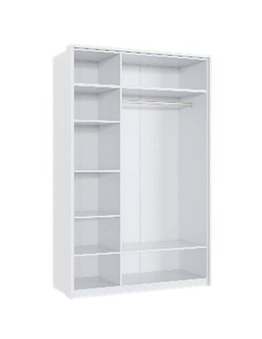 Rado 3 Door White High Gloss Mirrored Wardrobe, 3153