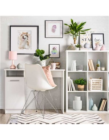 Reygo Matt White Home Office Computer Desk, 3035