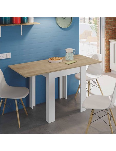 Riccardo White And Light Oak Effect Small Extending Dining Table, 3242 - pic 115406 | FastDaddyshop