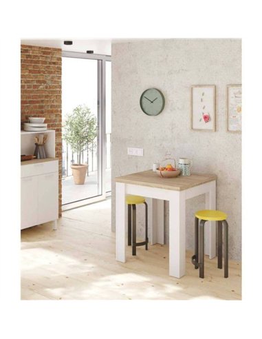 Riccardo White And Light Oak Effect Small Extending Dining Table, 3242