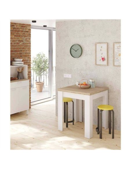 Riccardo White And Light Oak Effect Small Extending Dining Table, 3242 - pic 115407 | FastDaddyshop