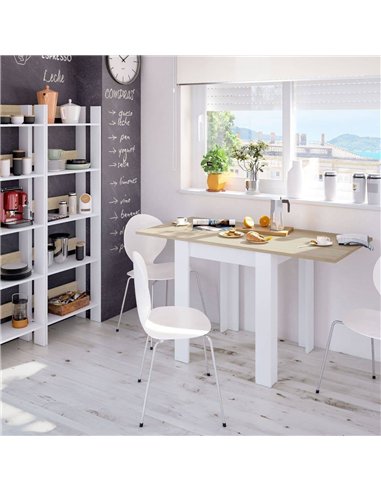 Riccardo White And Light Oak Effect Small Extending Dining Table, 3242