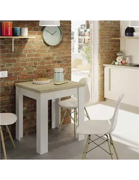Riccardo White And Light Oak Effect Small Extending Dining Table, 3242 - pic 115410 | FastDaddyshop