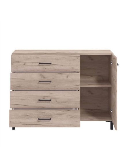 Romero Oak Effect 1 Door 4 Drawer Sideoard Storage Unit, 3276 - pic 115411 | FastDaddyshop
