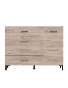 Romero Oak Effect 1 Door 4 Drawer Sideoard Storage Unit, 3276 2