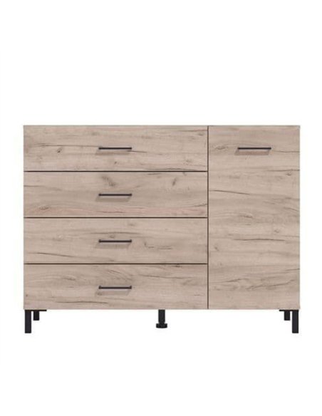 Romero Oak Effect 1 Door 4 Drawer Sideoard Storage Unit, 3276 - pic 115412 | FastDaddyshop