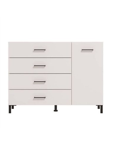 Romero White 1 Door 4 Drawer Sideoard Storage Unit, 3277