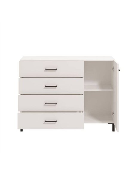 Romero White 1 Door 4 Drawer Sideoard Storage Unit, 3277 - pic 115415 | FastDaddyshop