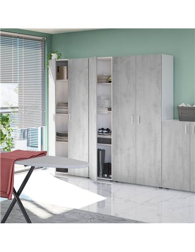 Ruben Narrow Grey & White 1 Door Universal Utility Storage Cupboard, 3245