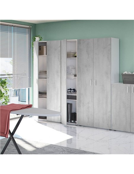 Ruben Narrow Grey & White 1 Door Universal Utility Storage Cupboard, 3245 - pic 115442 | FastDaddyshop