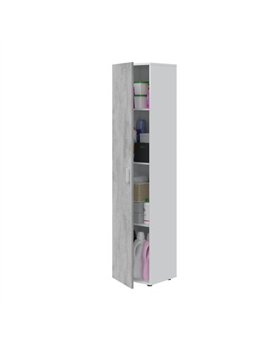 Ruben Narrow Grey & White 1 Door Universal Utility Storage Cupboard, 3245