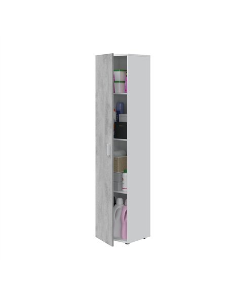 Ruben Narrow Grey & White 1 Door Universal Utility Storage Cupboard, 3245 - pic 115443 | FastDaddyshop