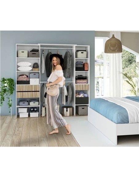 Salvador Natural Oak Effect and White Open Door Wardrobe With Shelves And Rail, 3219 - pic 115448 | FastDaddyshop