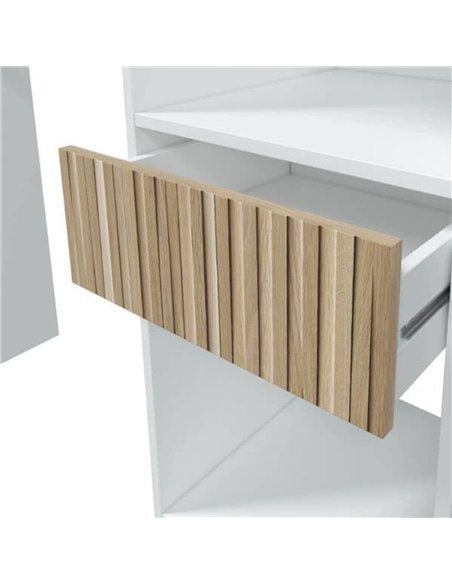 Salvador Natural Oak Effect and White Open Door Wardrobe With Shelves And Rail, 3219 - pic 115449 | FastDaddyshop