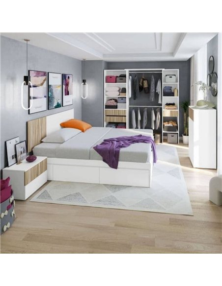 Salvador Natural Oak Effect and White Open Door Wardrobe With Shelves And Rail, 3219 - pic 115450 | FastDaddyshop