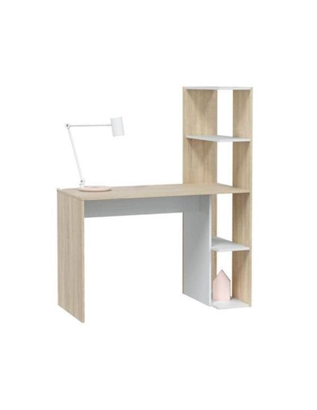 Saliba White And Oak Effect Desk With Bookcase, 3243 - pic 115453 | FastDaddyshop