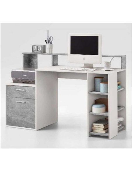 Sansa White and Grey Desk with Hutch, 2673 - pic 115455 | FastDaddyshop