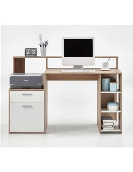 Sansa White and Oak Desk with Hutch, 3080 - pic 115456 | FastDaddyshop
