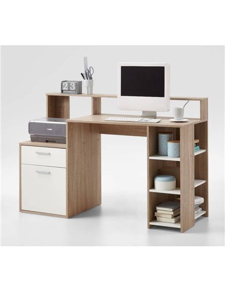 Sansa White and Oak Desk with Hutch, 3080 - pic 115458 | FastDaddyshop