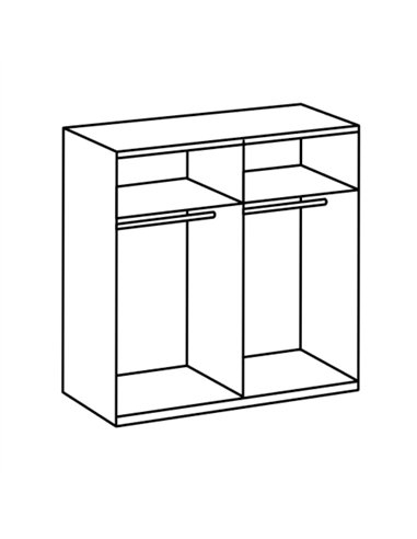 Seiko White & Mirrored Small Sliding Door Wardrobe 120cm, 3099
