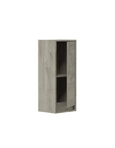Shaarawy Grey Oak Effect 1 Door Wall Mounted Floating Bathroom Cupboard, 3225 2