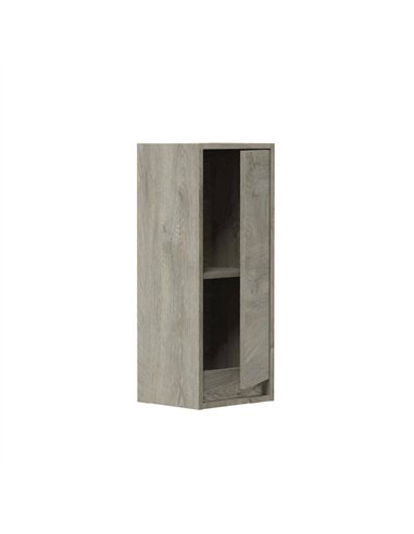 Shaarawy Grey Oak Effect 1 Door Wall Mounted Floating Bathroom Cupboard, 3225