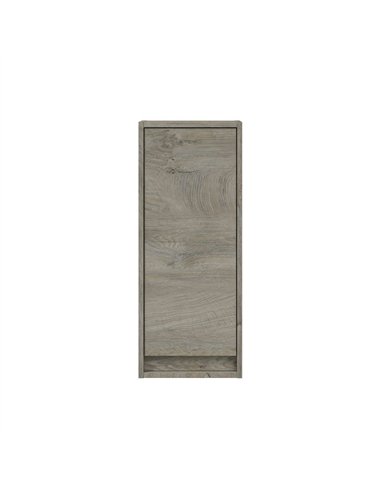 Shaarawy Grey Oak Effect 1 Door Wall Mounted Floating Bathroom Cupboard, 3225