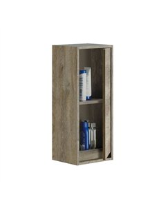 Shaarawy Grey Oak Effect 1 Door Wall Mounted Floating Bathroom Cupboard, 3225