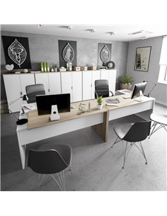 Siena Oak And White Reversible Desk, 2897 2
