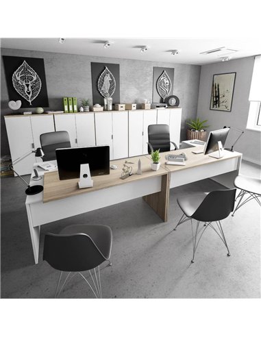 Siena Oak And White Reversible Desk, 2897