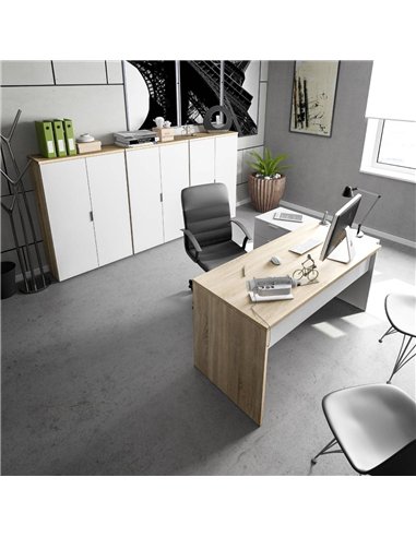 Siena Oak And White Reversible Desk, 2897