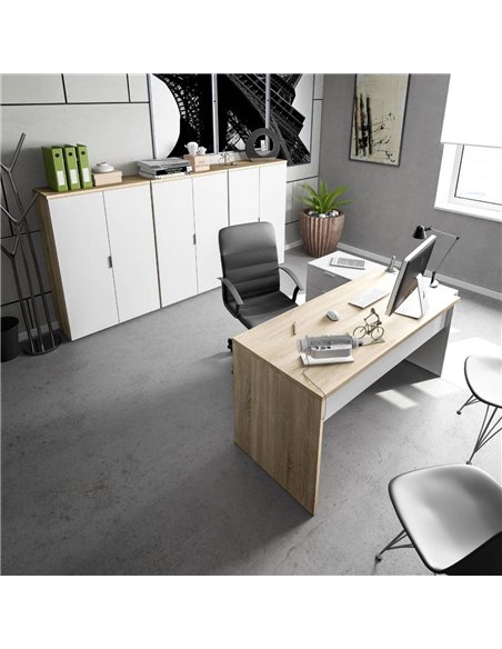 Siena Oak And White Reversible Desk, 2897 - pic 115466 | FastDaddyshop