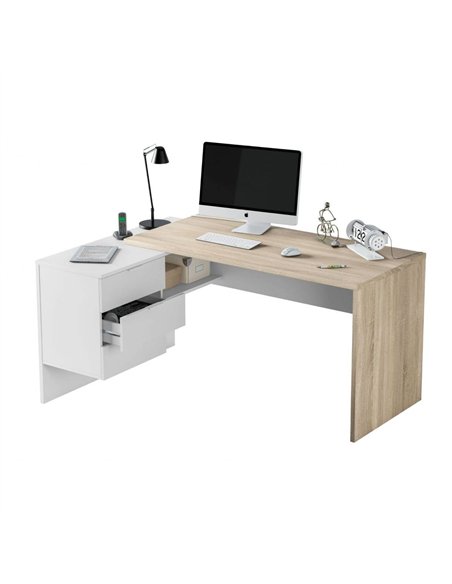 Siena Oak And White Reversible Desk, 2897 - pic 115467 | FastDaddyshop