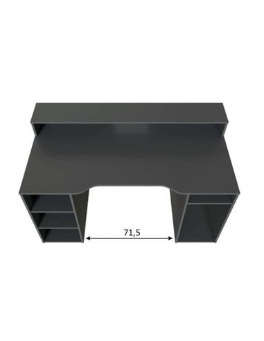 Sega Dark Grey Gaming Desk With Hutch, 3079