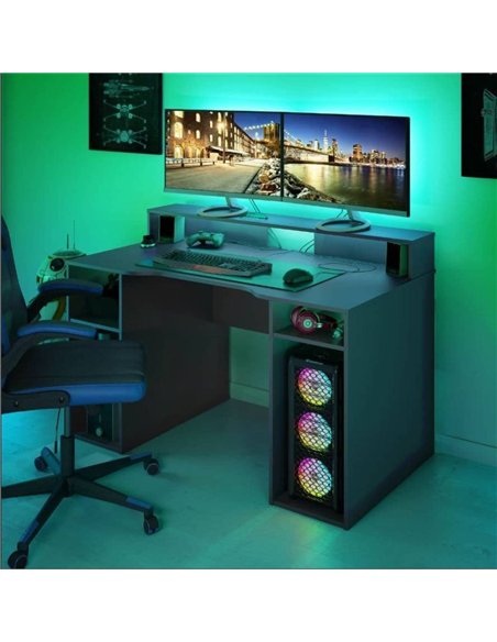 Sega Dark Grey Gaming Desk With Hutch, 3079 - pic 115476 | FastDaddyshop