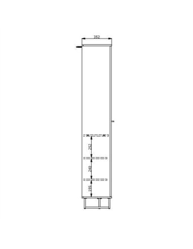 Sorrento Oak Effect Tall Slim 2 Door Wardrobe, 3125