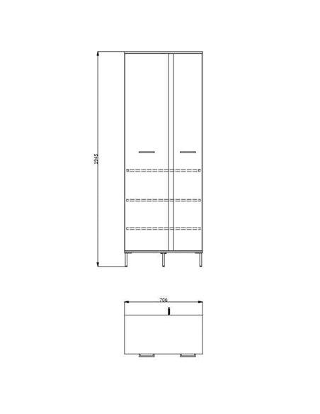 Sorrento Oak Effect Tall Slim 2 Door Wardrobe, 3125 - pic 115484 | FastDaddyshop
