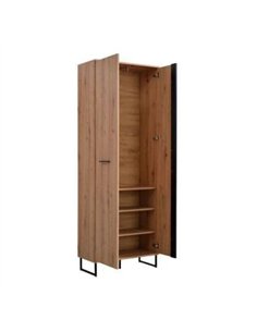Sorrento Oak Effect Tall Slim 2 Door Wardrobe, 3125