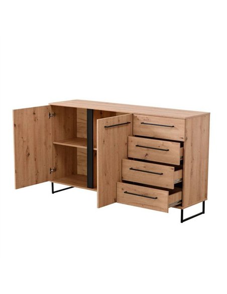 Sorrento Oak Effect 2 Door 4 Drawer Sideboard, 3427 - pic 115487 | FastDaddyshop