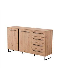 Sorrento Oak Effect 2 Door 4 Drawer Sideboard, 3427