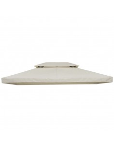 Outsunny 3x4m Gazebo Replacement Roof Canopy 2 Tier Top UV Cover, Cream (TOP ONLY)