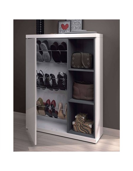 Tendi White Gloss Shoe Cabinet Hallway Unit, 2919 - pic 115493 | FastDaddyshop