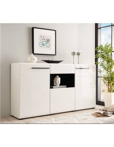 Terrento White Gloss Tall Sideboard, 3052