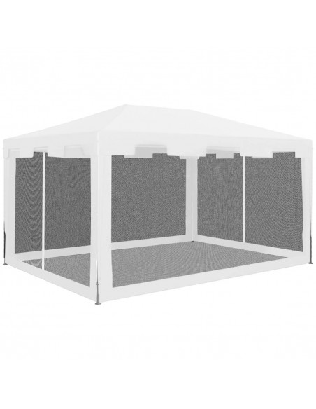 Outsunny 4x3 m Waterproof Gazebo with Mesh Sides, White/Black - pic 11551 | FastDaddyshop