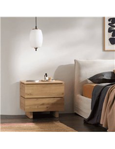 Texas Artisan Oak Effect 2 Drawer Bedside, 3284 2