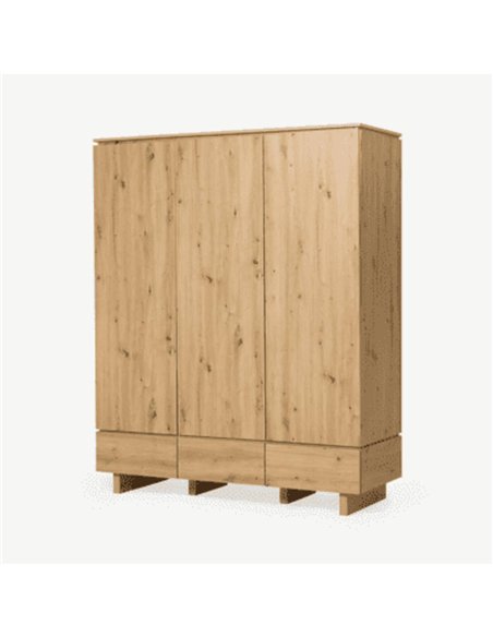 Texas Artisan Oak Effect 3 Door 3 Drawer Triple Wardrobe, 3288 - pic 115529 | FastDaddyshop
